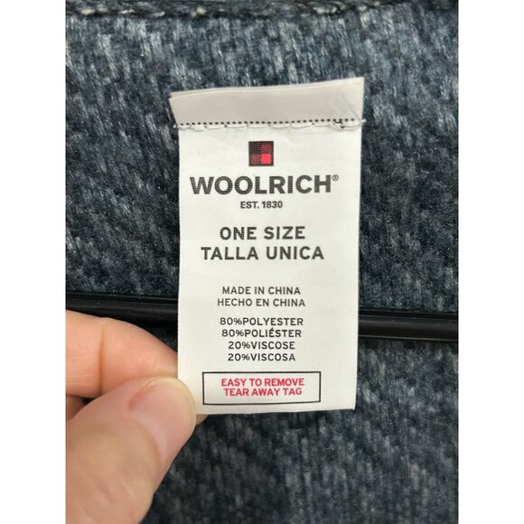 Woolrich Womens Striped Blue Gray Poncho Wrap With Fringe - Picture 6 of 8